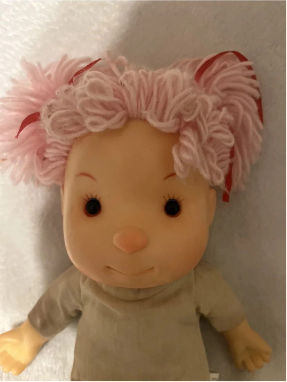 Vintage 1980s Komfy Kid Ice Cream Girl Doll Pink Yarn Hair NO OUTFIT SEE